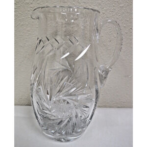 Glass Crystal Pinwheel Pitcher - 7"